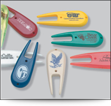 Personalised, printed, plastic golf pitchfork