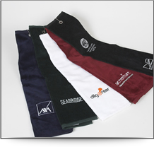Luxurious embroidered golf towels