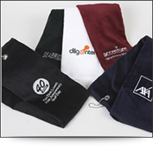 Luxurious woven golf towels